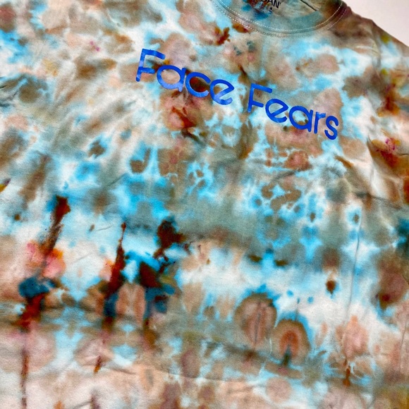 Blue  Tie dye youth T-shirt - Picture 2 of 3